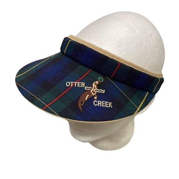 Texace Accessories - Texace Otter Creek Golf Course Women's Reversible Beige & Tartan Plaid Visor New